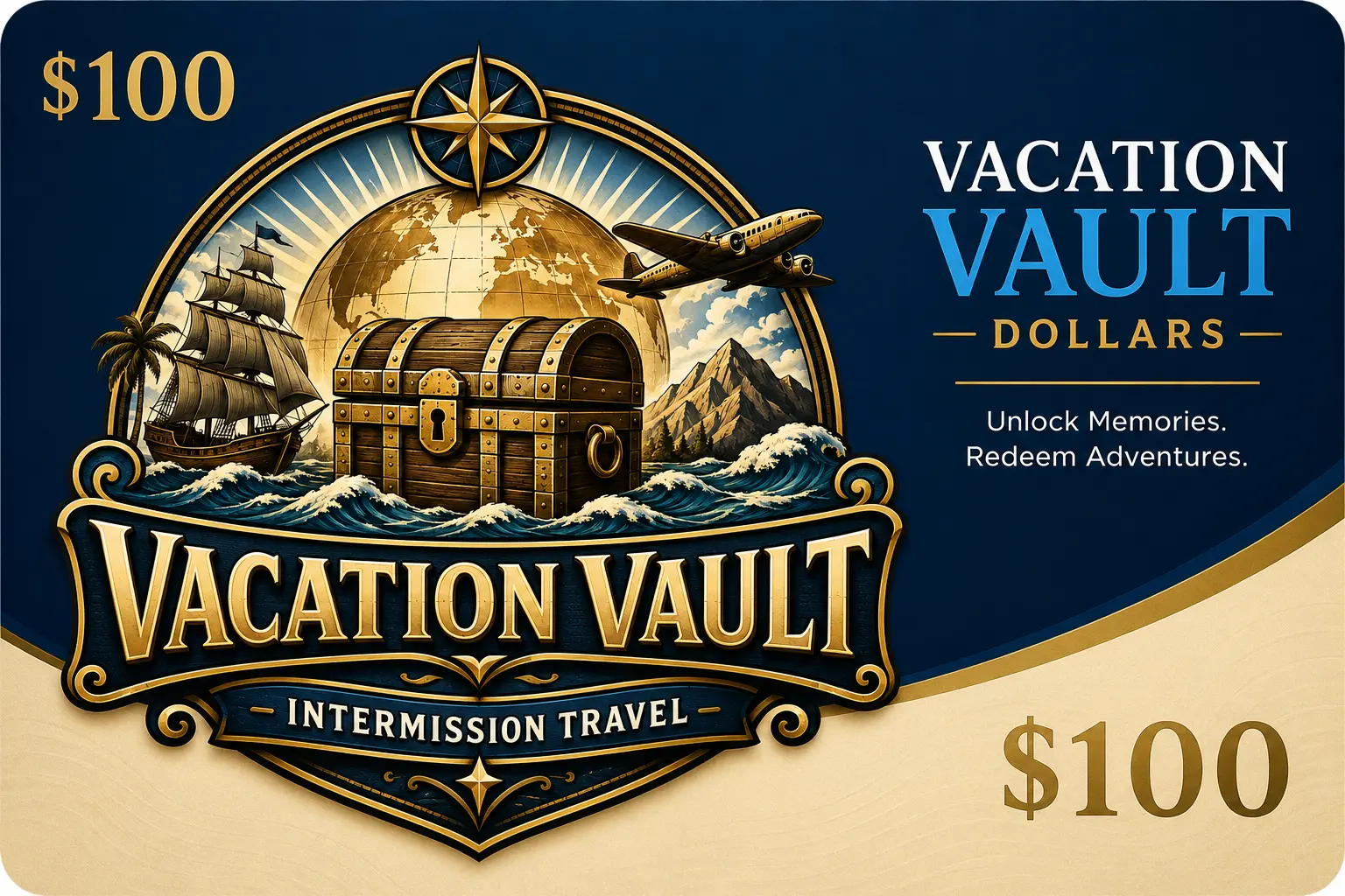 $100 Vacation Vault certificate