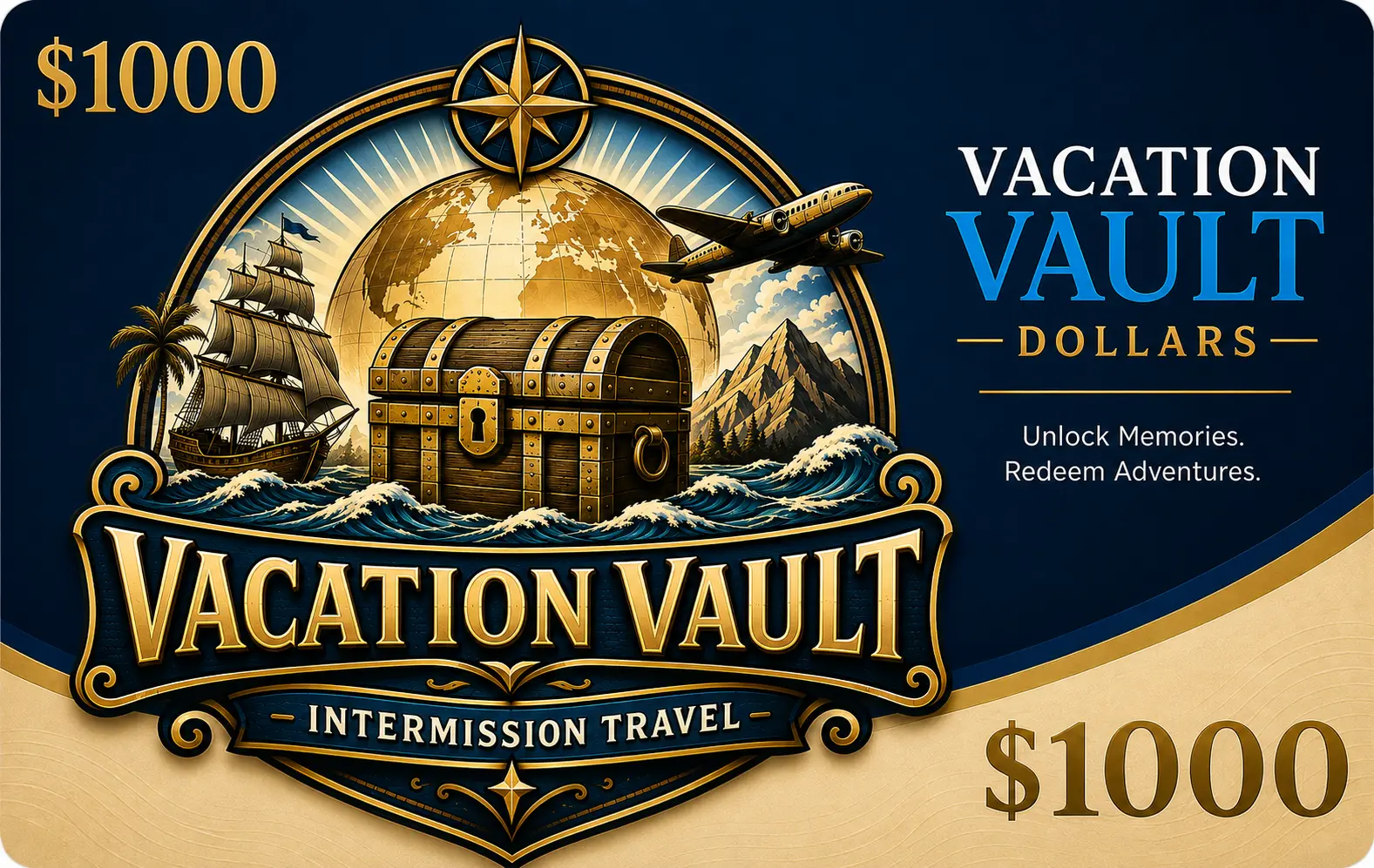 $1,000 Vacation Vault certificate