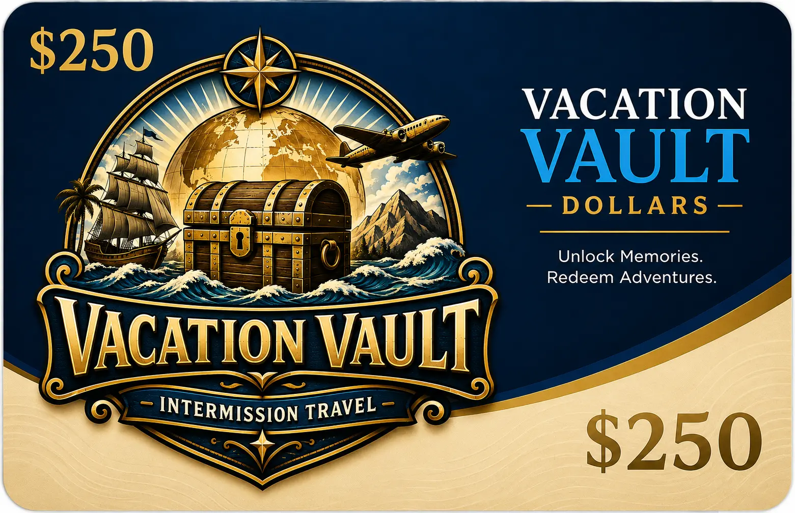 $250 Vacation Vault certificate