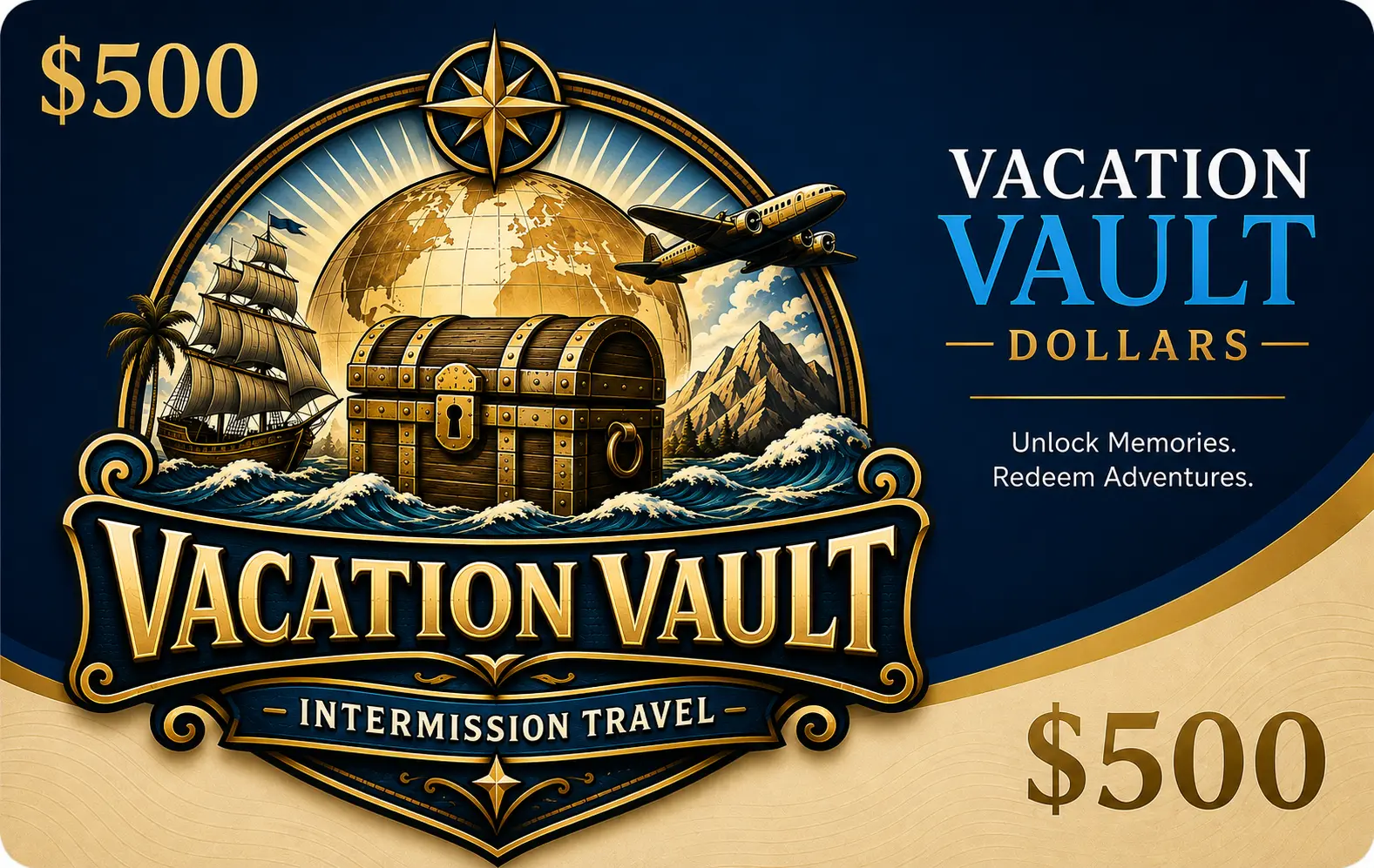 $500 Vacation Vault certificate